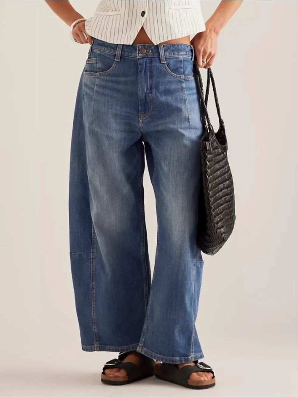 Anthropologie Pilcro Kenna Heritage Barrel Blue Jeans Women's 24